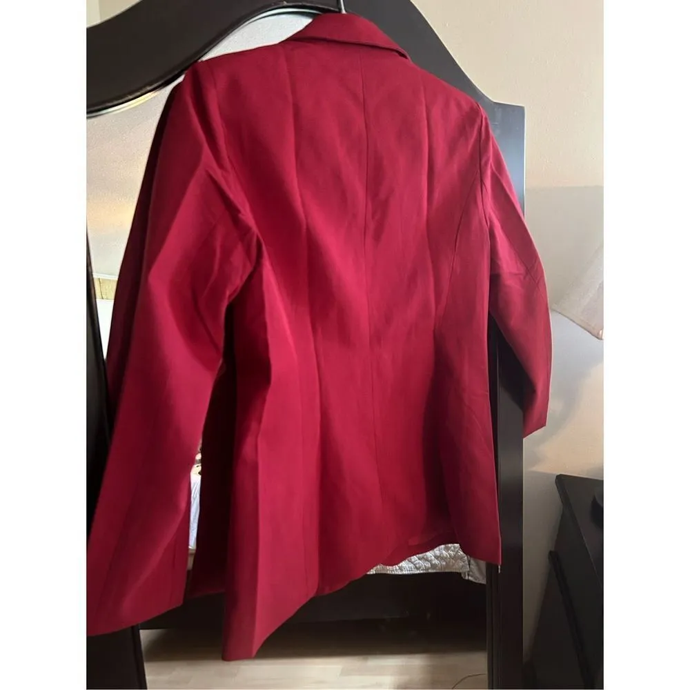 NEW Red One Button Long Sleeve Blazer S Size M - Image 2
