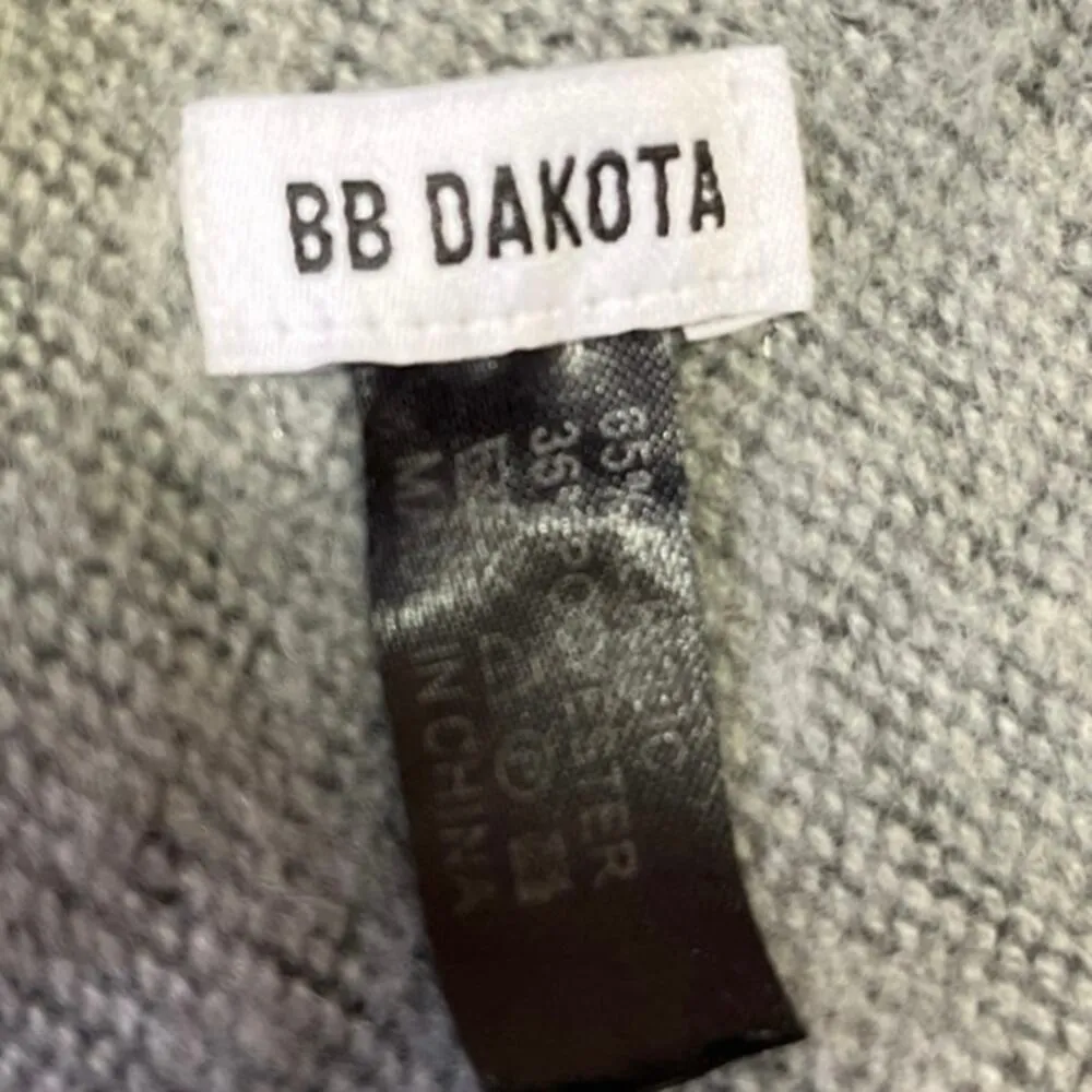 Steve Madden Gray Striped Knit Open Front Shawl Poncho Wrap Cardigan Sweater OS - Image 3