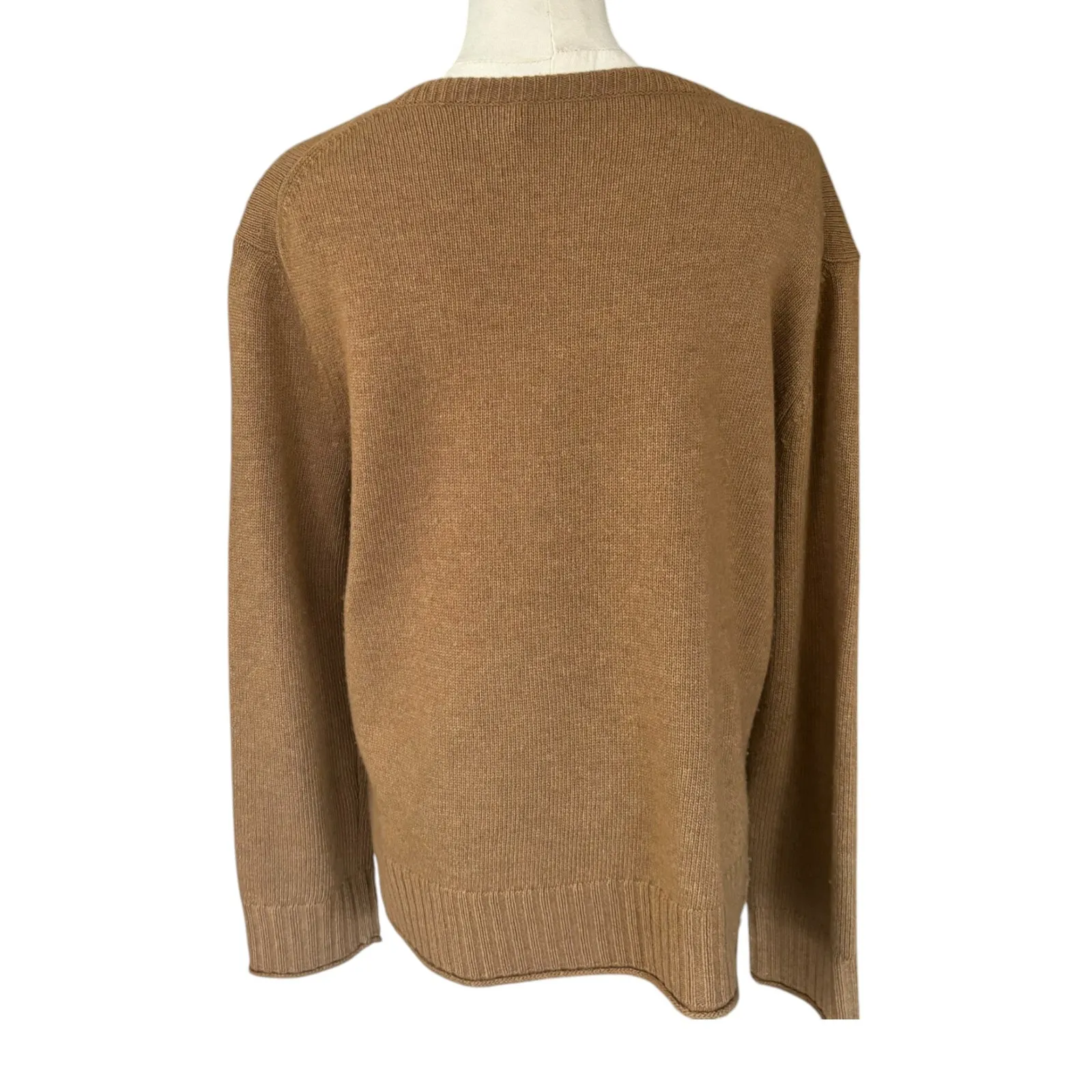 Jenni Kayne‎ Everyday Sweater Crewneck Dark Camel Size XS - Image 6