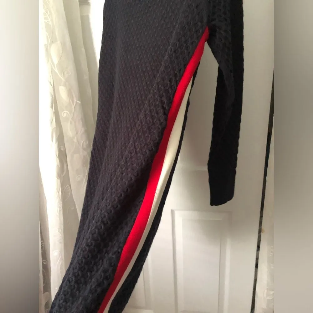 Vintage Tommy Hilfiger Knit Vertical Side Striped Cowl Neck Sweater Dress sz L - Image 10