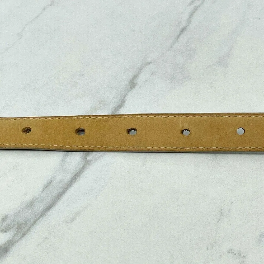 Liz Claiborne Gray Vintage Full Grain Semi Aniline Leather Belt Size Medium M - Image 6