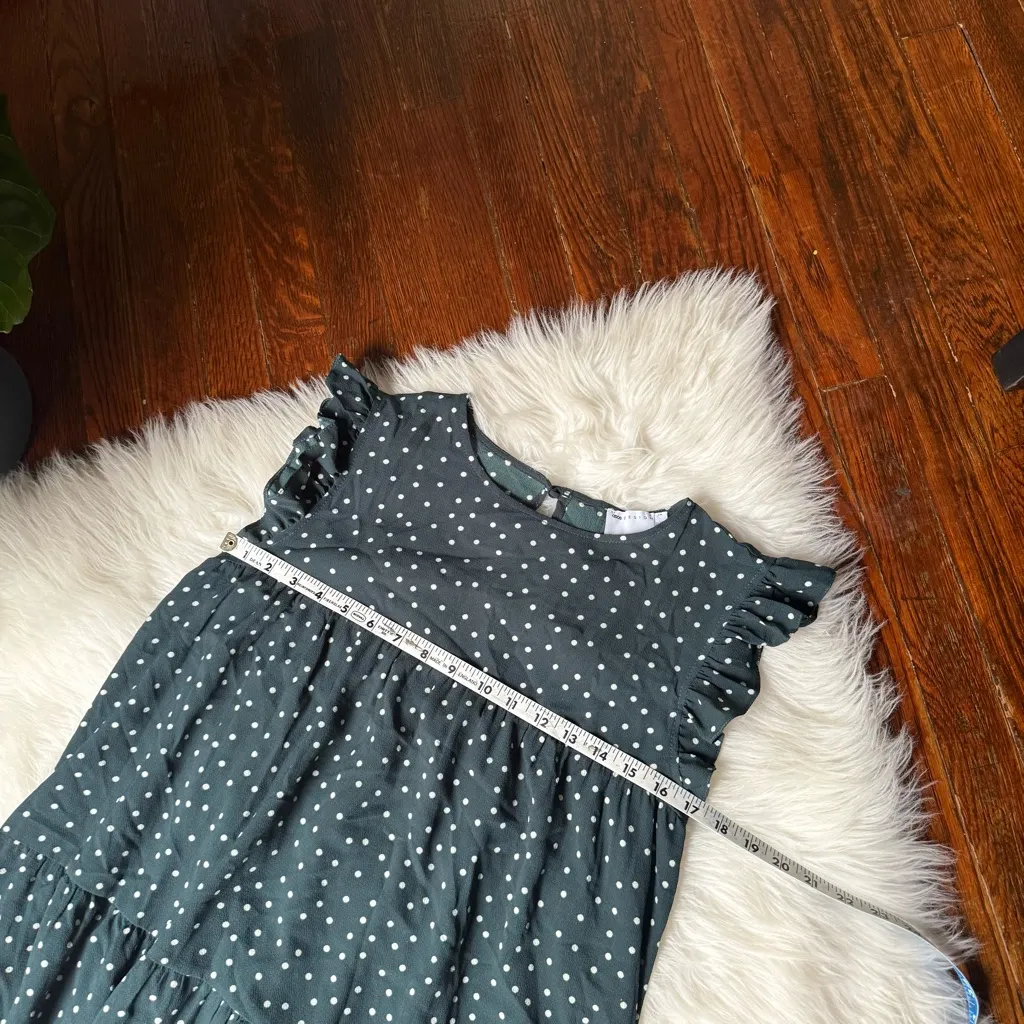 ASOS Design Hunter Green Cream Polka Dot Mini Dress Size 8 NWT - Image 2