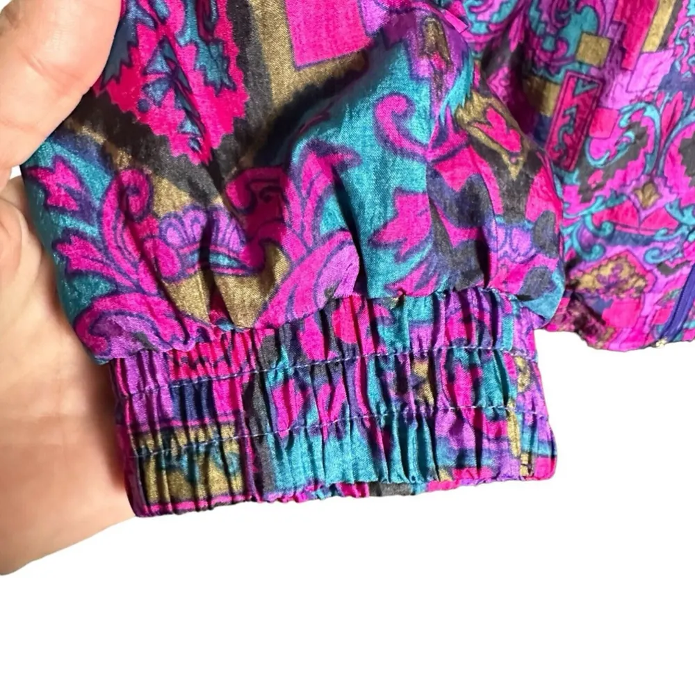 Lady Lavon Vintage 90s Full Zip Jacket Windbreaker Retro Size Medium Pockets - Image 3