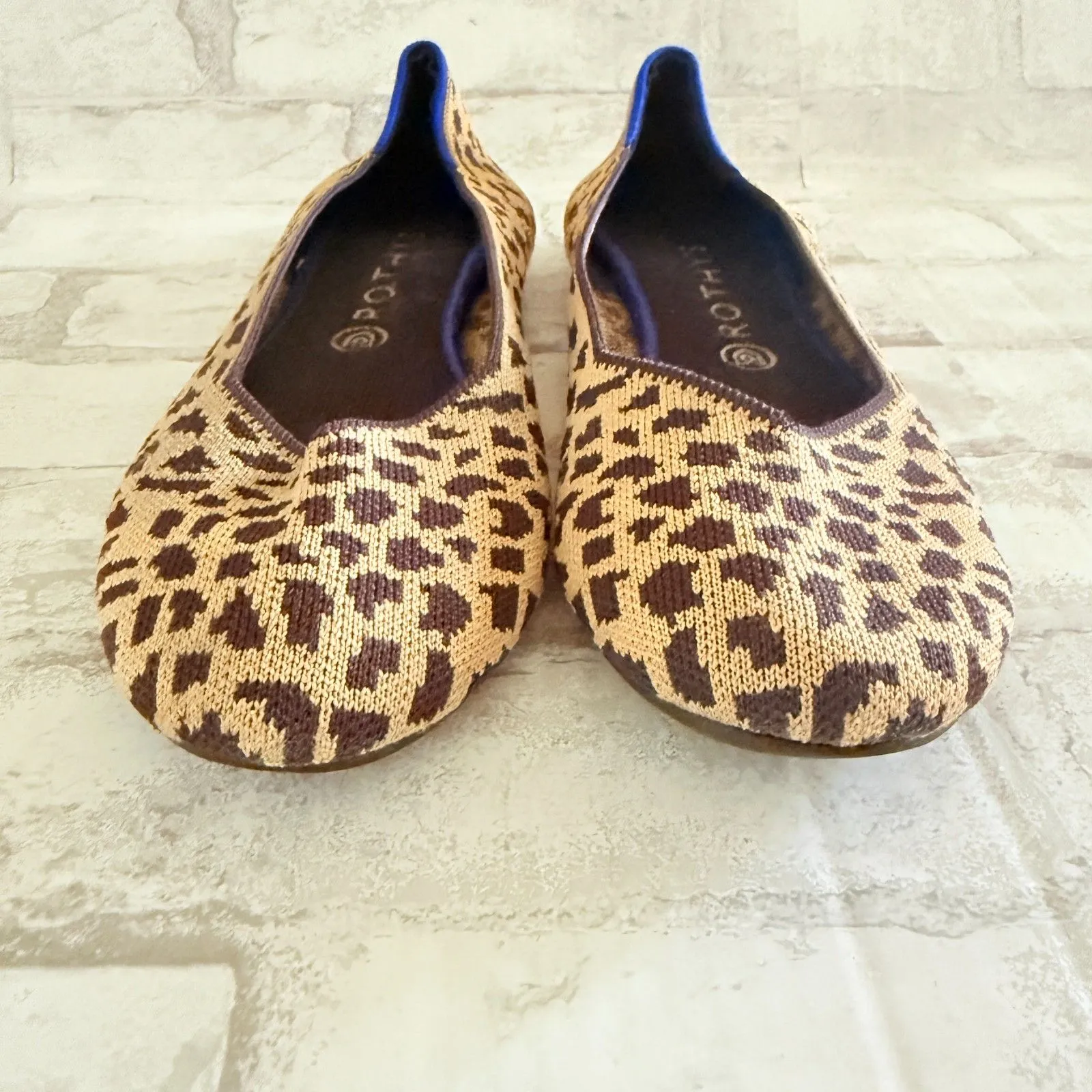 Rothys The Flat Animal Print Shoes Round Toe Eco Friendly Knit Comfort Sz 11 - Image 4