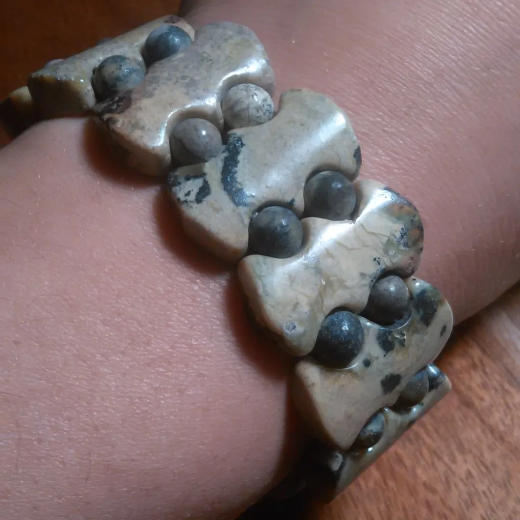 Yellow Turquoise Fancy Shape Stretch Bracelet - Image 2