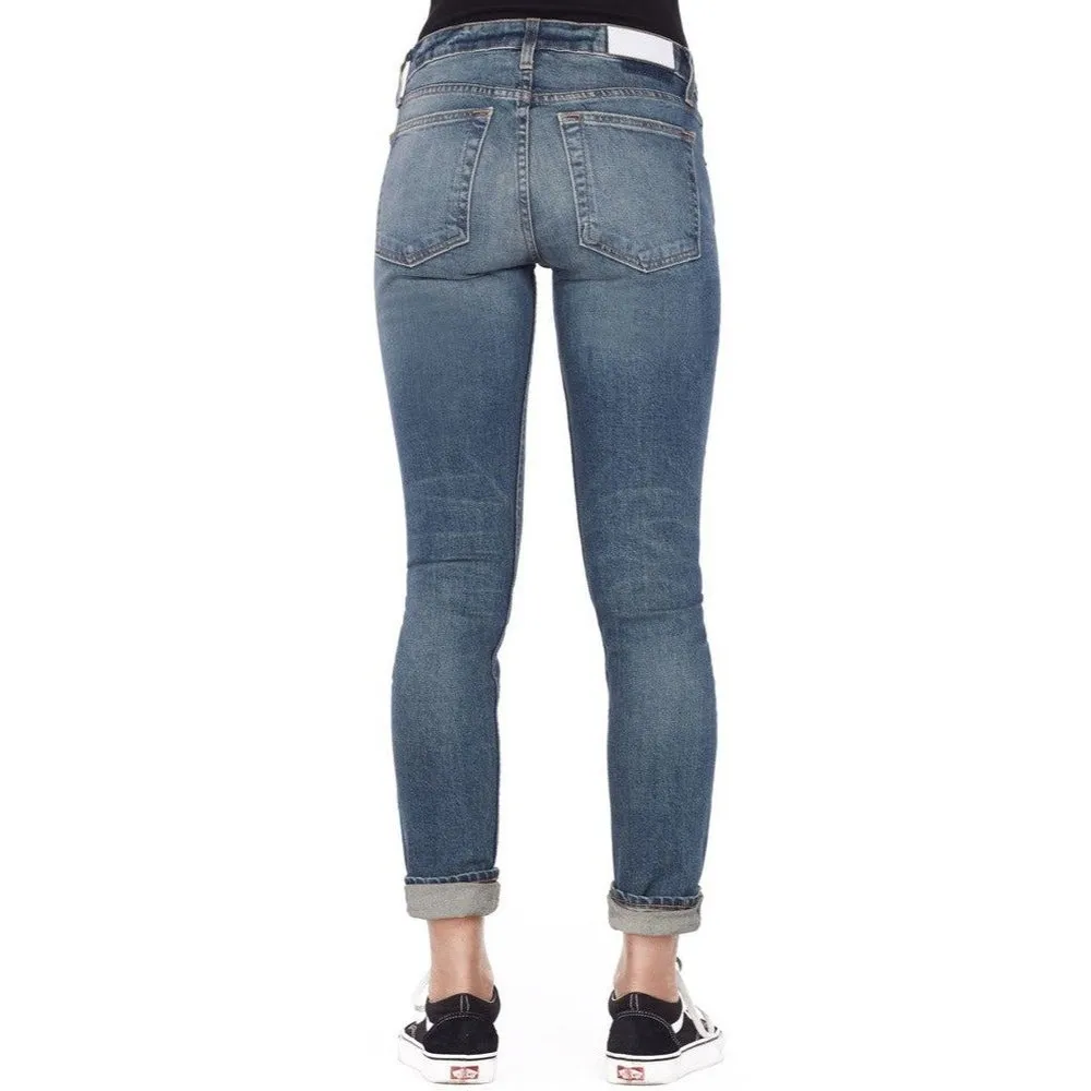 Re/Done Womens Jeans Low Rise Skinny Medium Vain Wash Button Fly 24 - Image 2