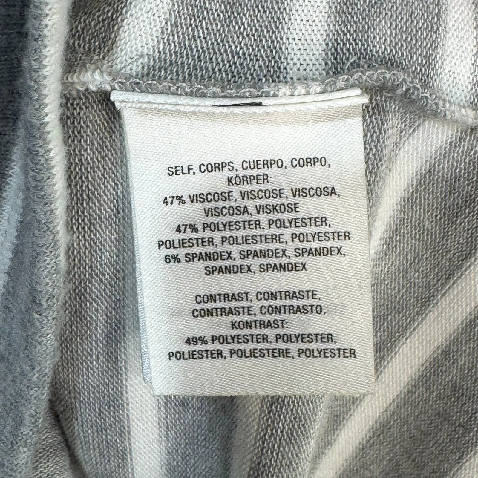 Michael Stars Slouchy Batwing Sweater Blouse Gray White Striped Top Size Small - Image 7