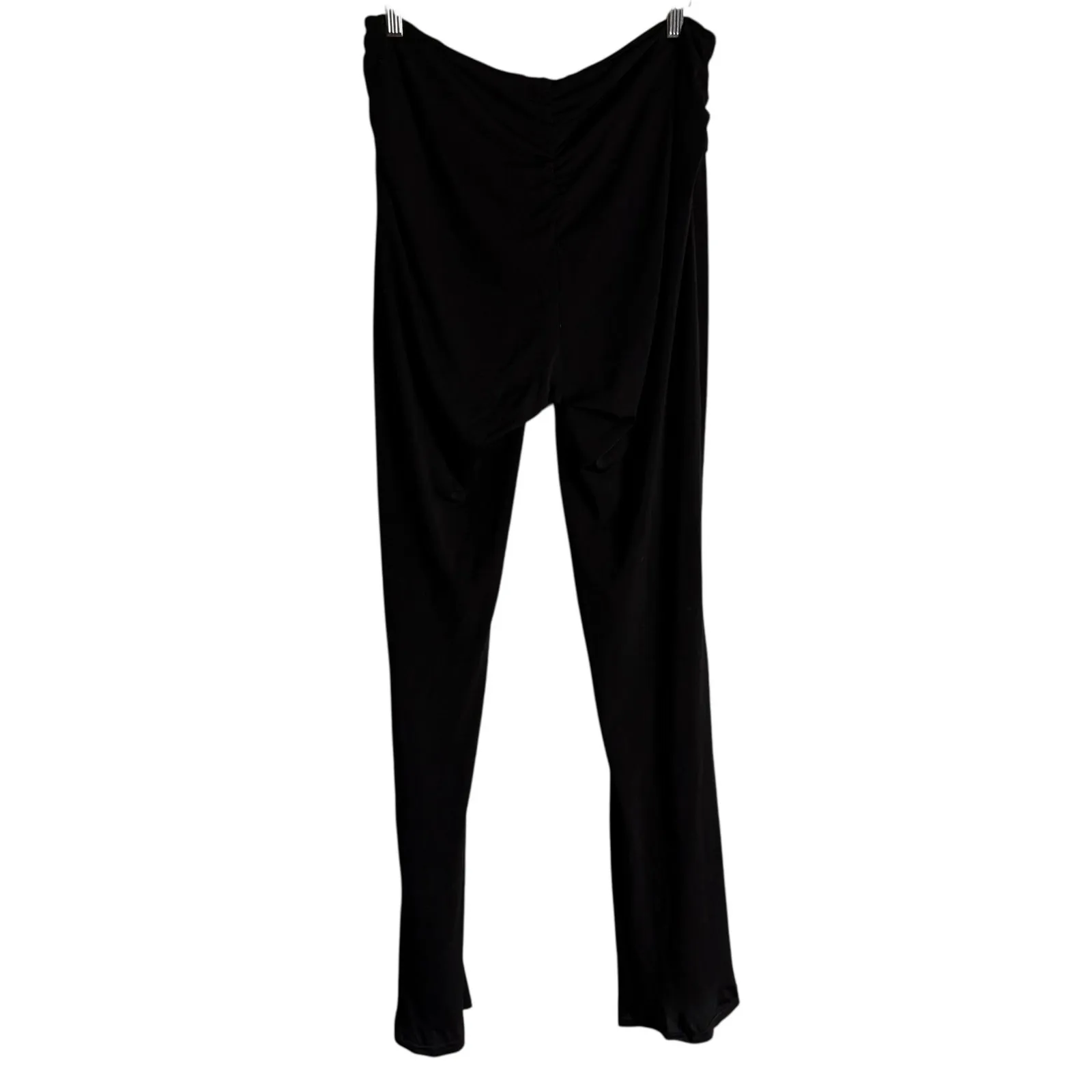 I.AM.GIA Black Ruched Waist High Rise Flare Straight Leg Legging Pants Size XL - Image 8