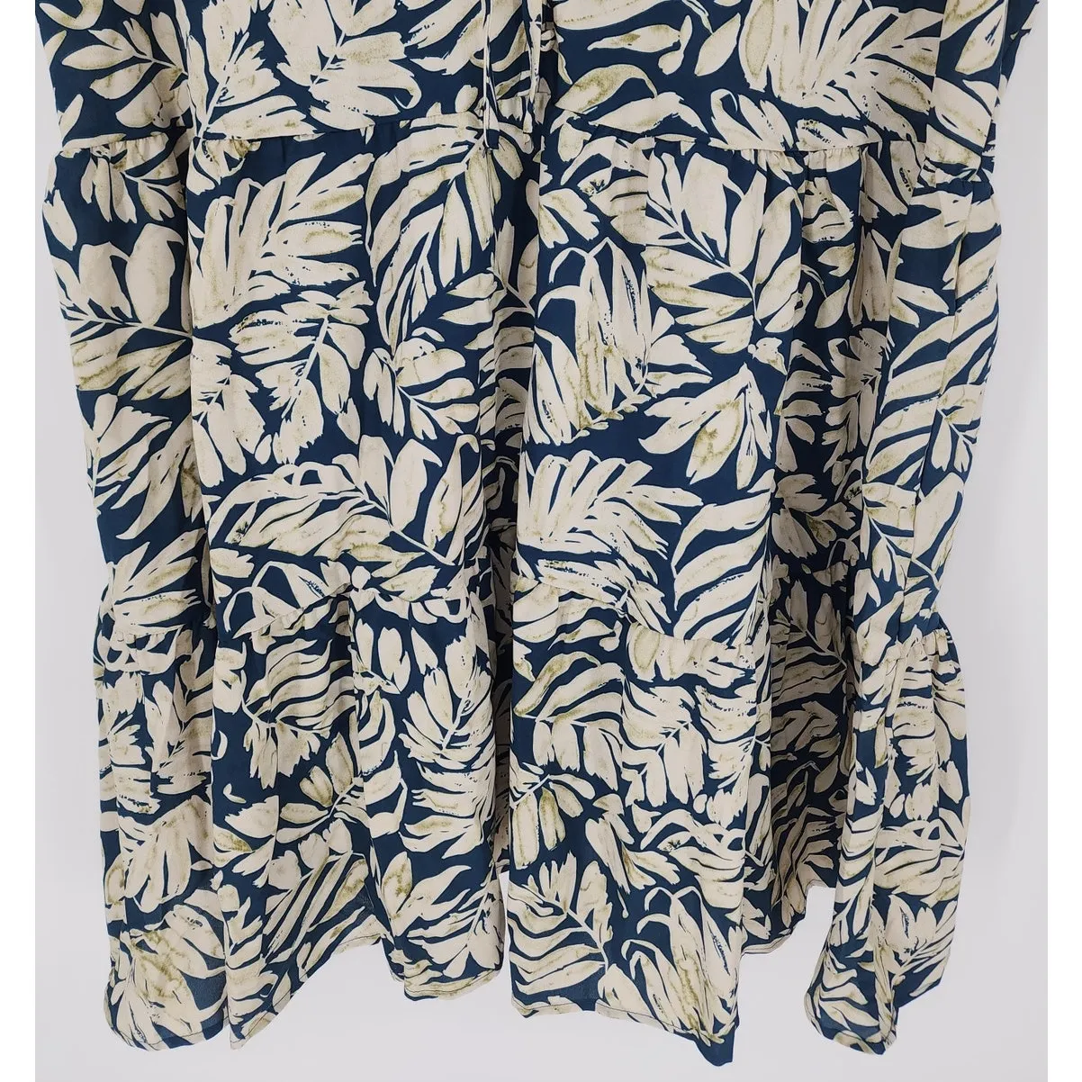 Cupshe Tropical Leaf Print Cover-Up Dress Navy/Cream Women’s XL - Image 7