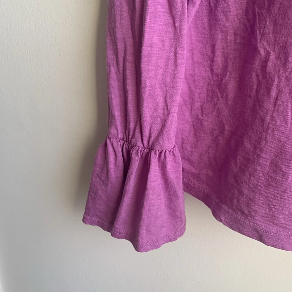 Sundry Tiered Double Ruffle Long Sleeve Tee PURPLE - Image 4