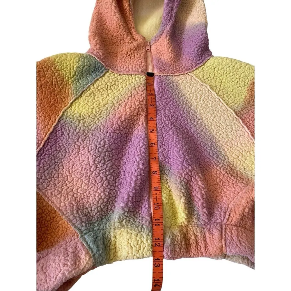 Urban Outfitters Out From Under Cropped Sherpa Zip Hoodie Hooded Sweatshirt Soft - Image 9