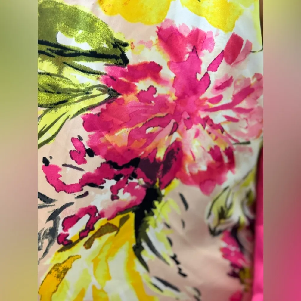 Cacique Floral Satin Barn Robe Set with Pink and Green Accents Size 14/16 F3 - Image 6