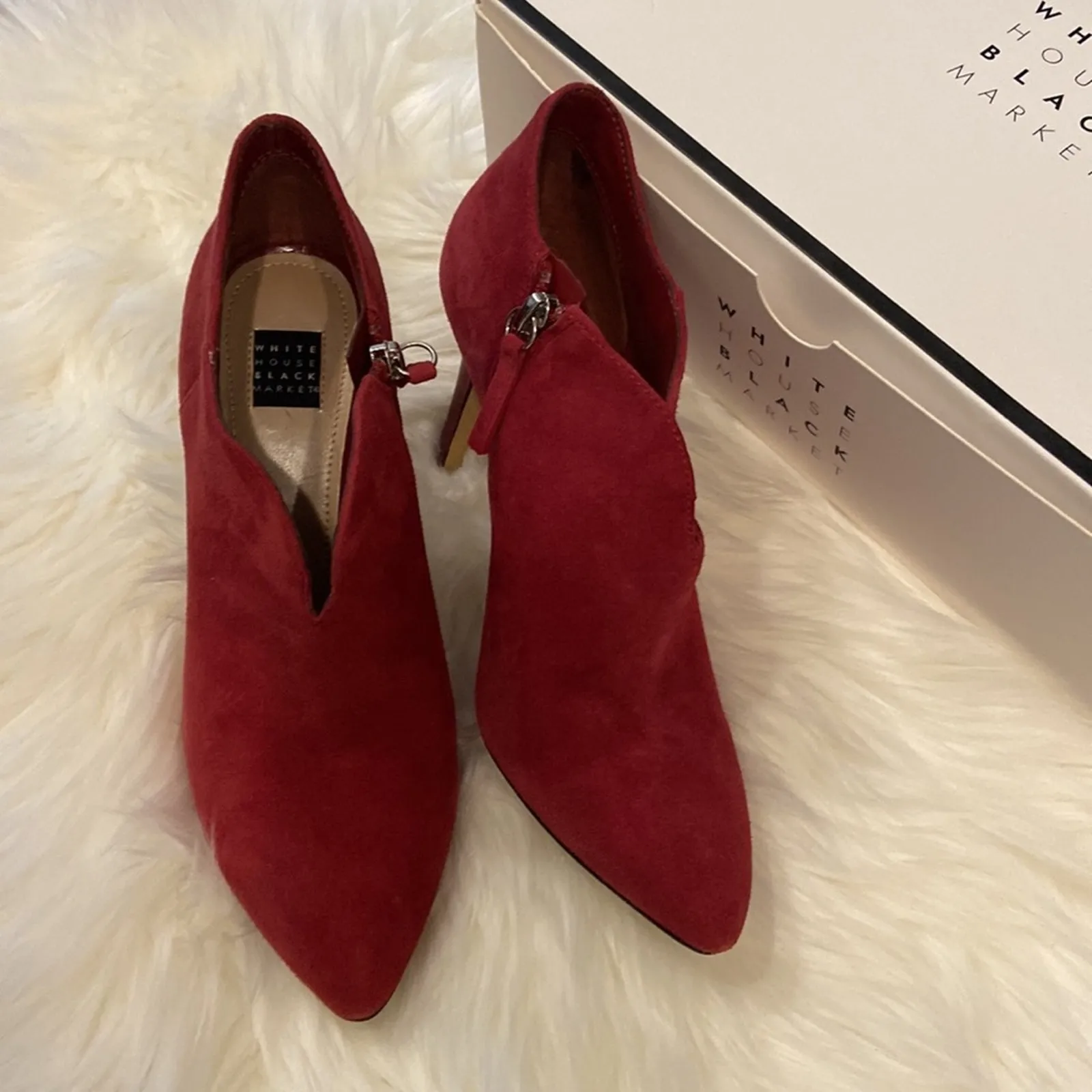 WHBM Mila 4” boots, Size 6, dark rouge color - Image 6