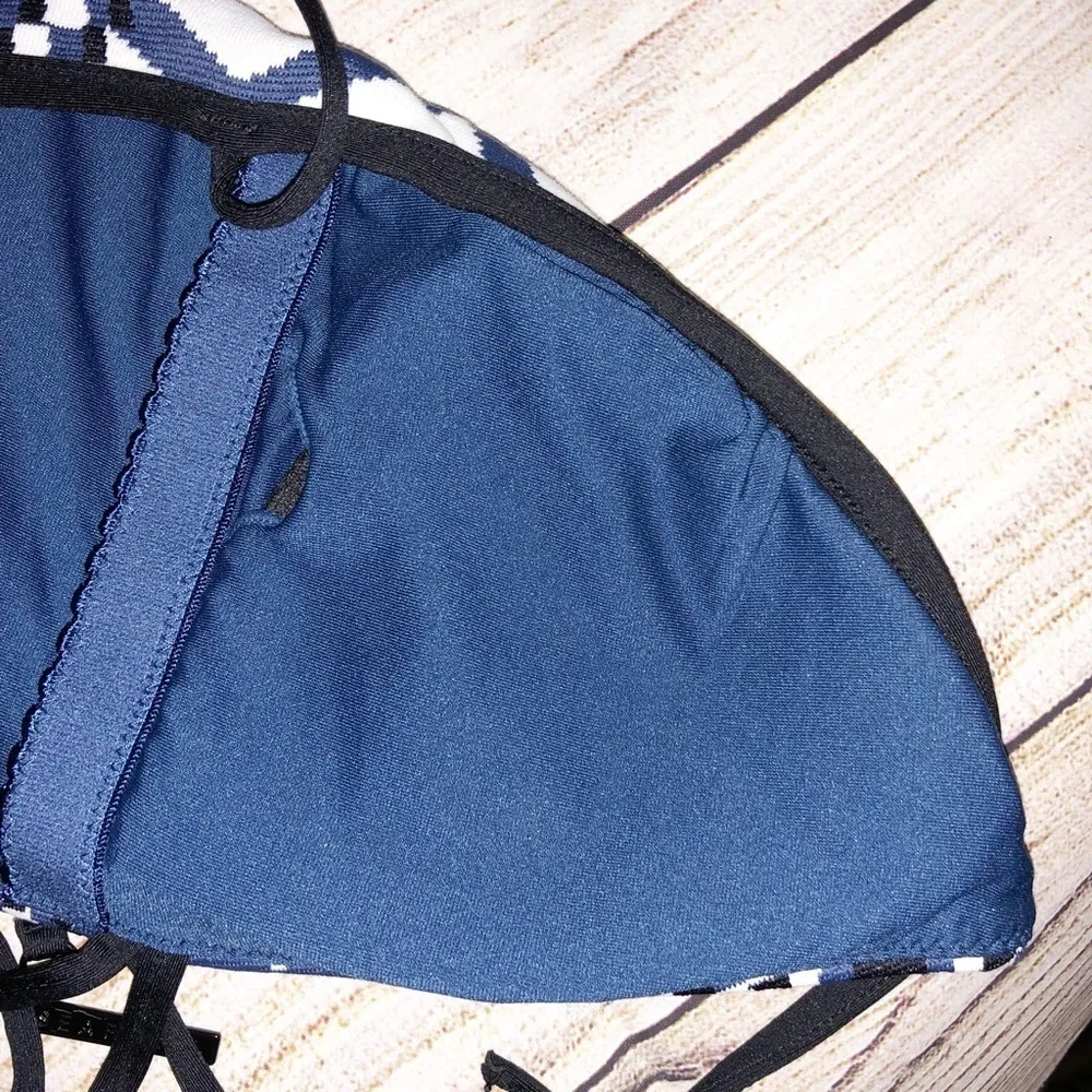 Seafolly ModernTribe Bluesteel Deep V Maillot One Piece Swimsuit Size 8 - Image 13