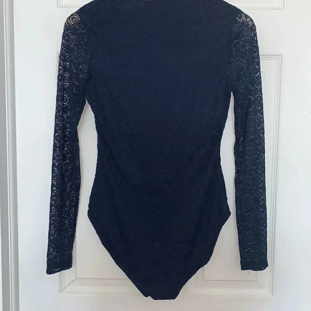 Xhilaration Lace Bodysuit Blue Size S - Image 6