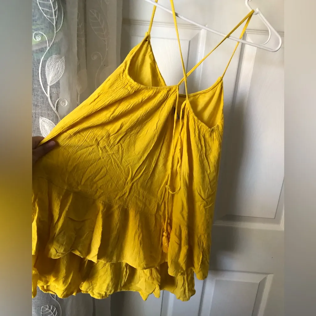 Zara babydoll blouse length to hip ruffle trim cami flowy women sz XS oversized - Image 12