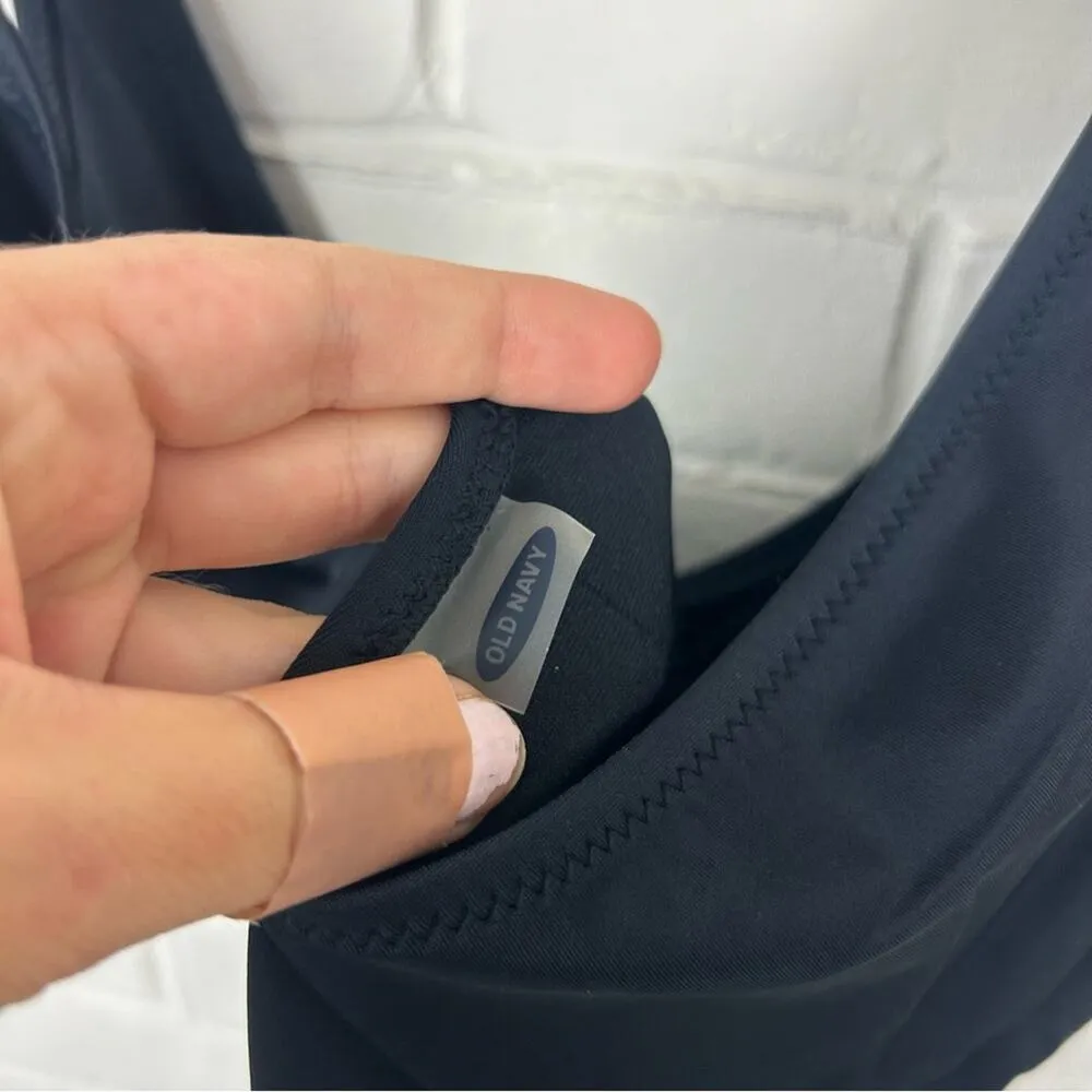 Old Navy Tie Front Cut Out Black One Piece Swimsuit Size M - Image 7