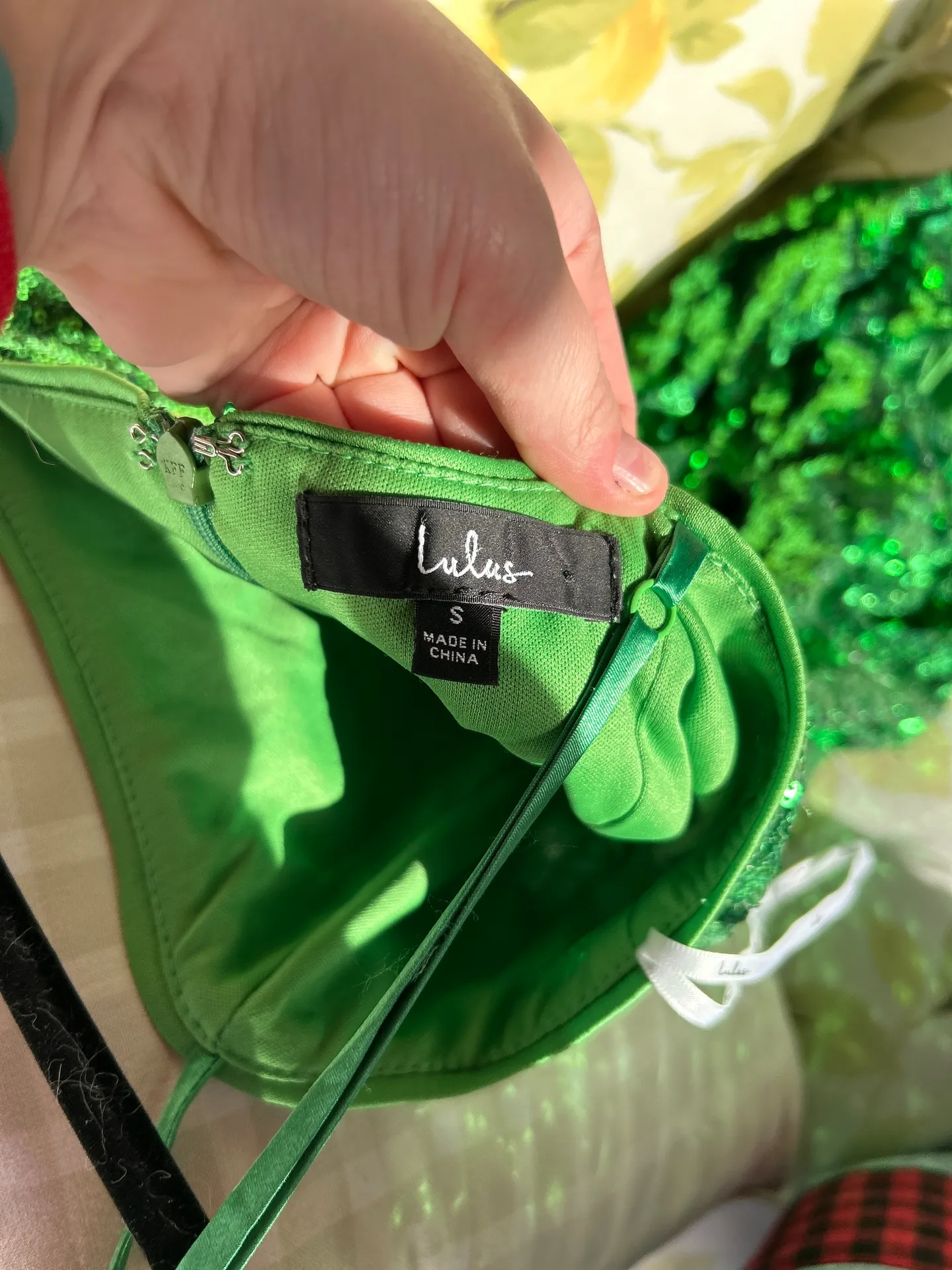 Green Sequin Mini Dress - Image 4