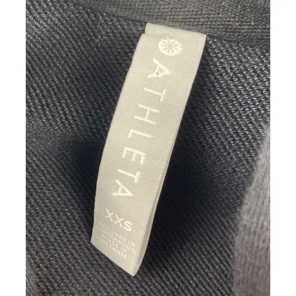 Athleta Yogi High Low Sweatshirt Jet Black Size XXS Athleisure Activewear Hood - Image 7