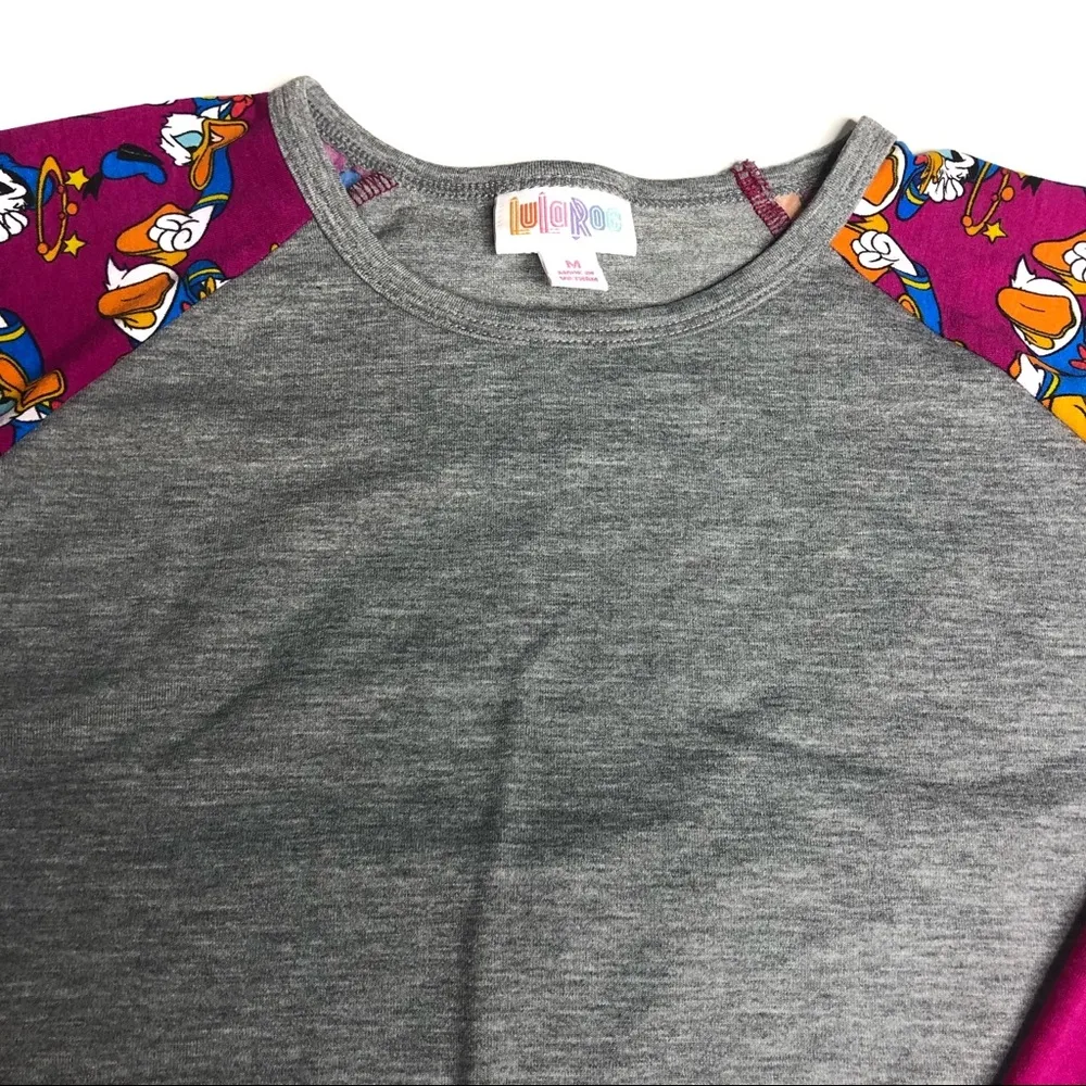 LuLaRoe Randy Tee Disney Donald Duck Burgundy - Image 3
