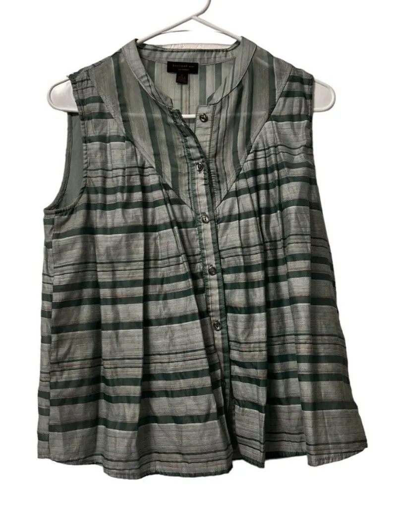 Anthropologie Current Air Sleeveless Button Down Top Size Small Preppy Hippie - Image 1