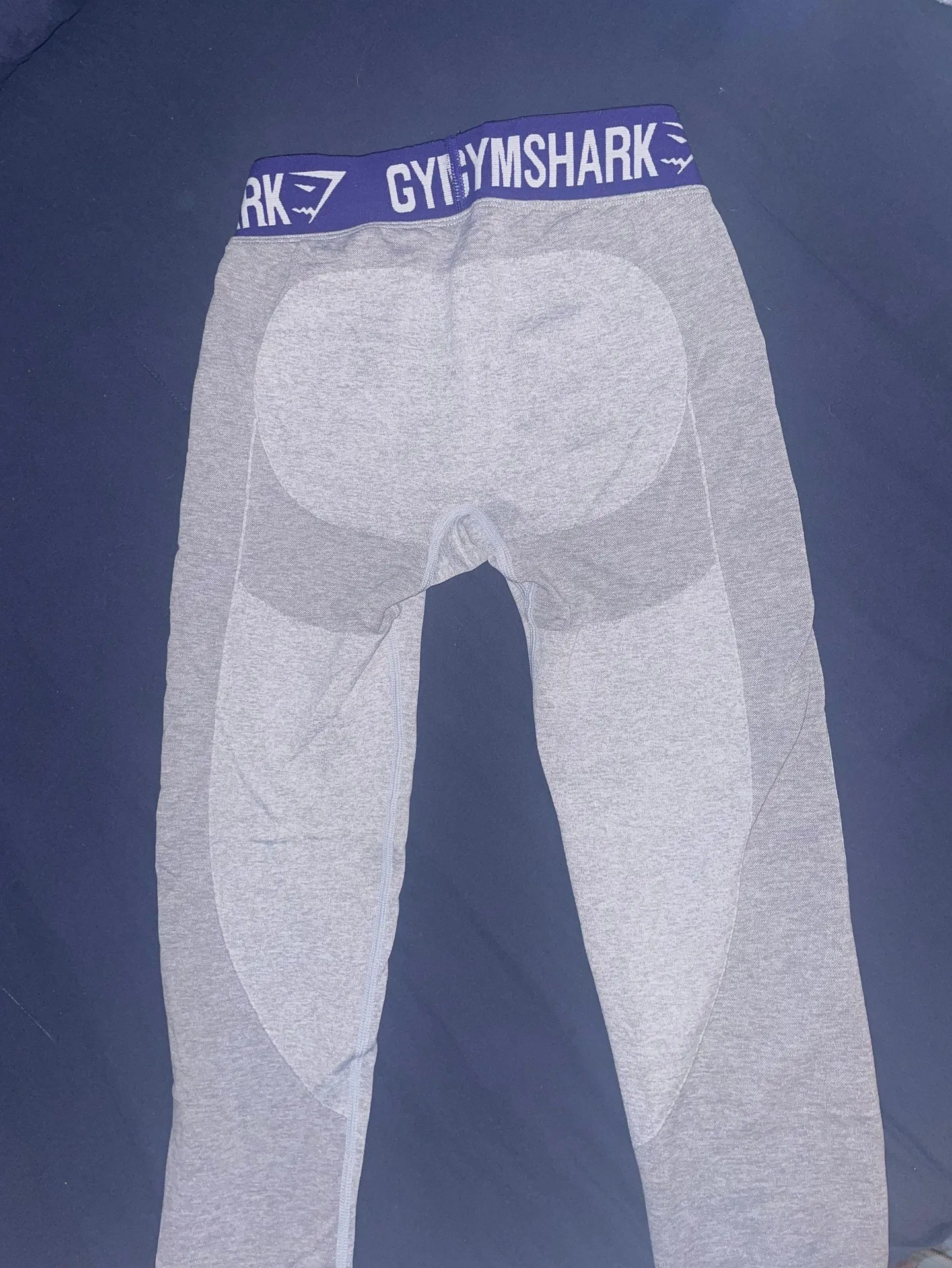 Gymshark Flex Legging - Light Gray/Indigo - Image 4