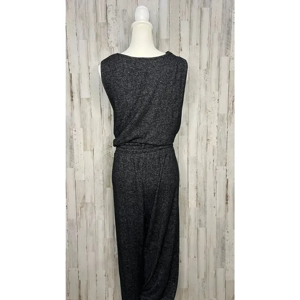 Soft Surroundings Women's‎ Large Gray Sleeveless Drawstring Jumpsuit - Image 5