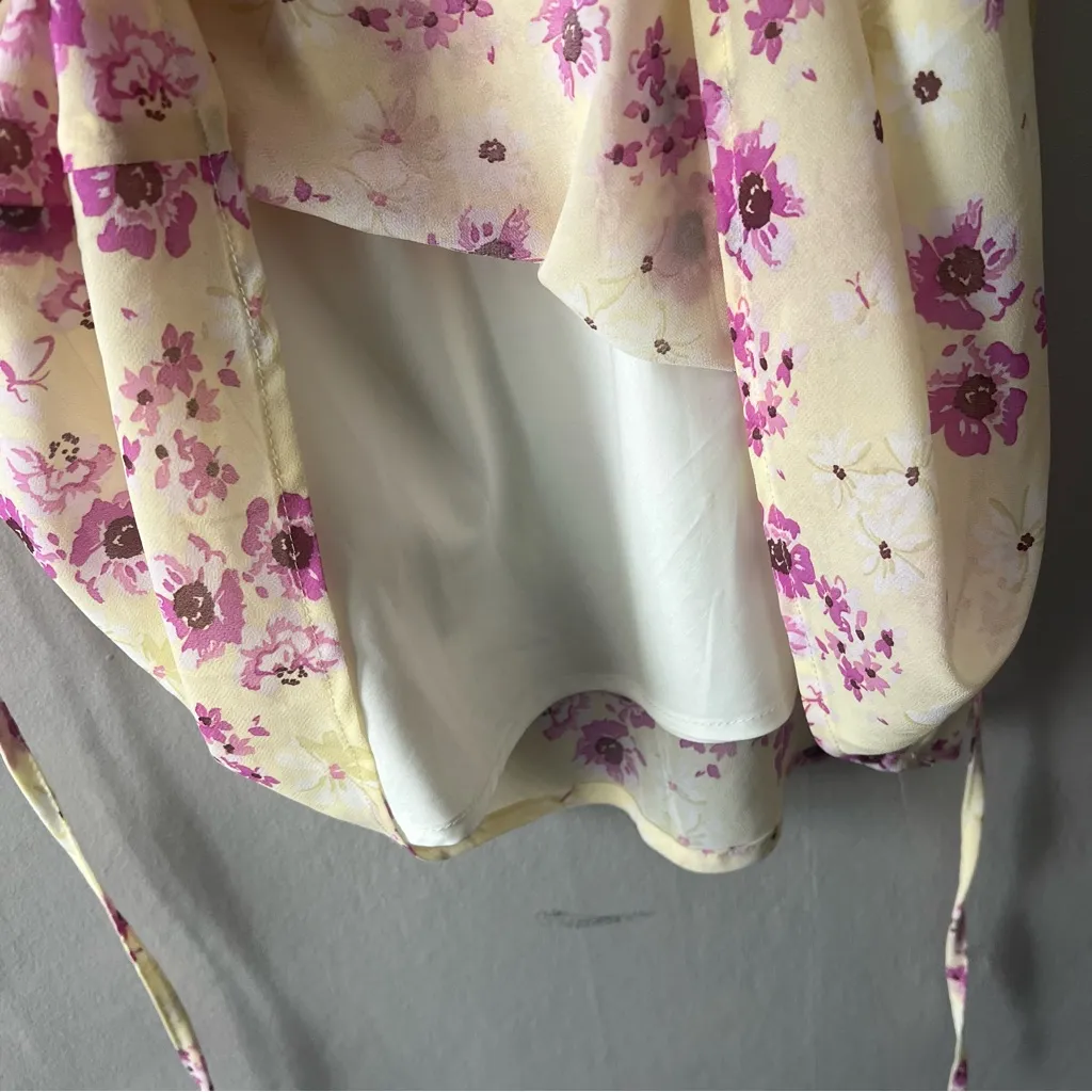 Princess Polly Yellow Floral Nellie Mini Dress Yellow Floral Size 4 - Image 7