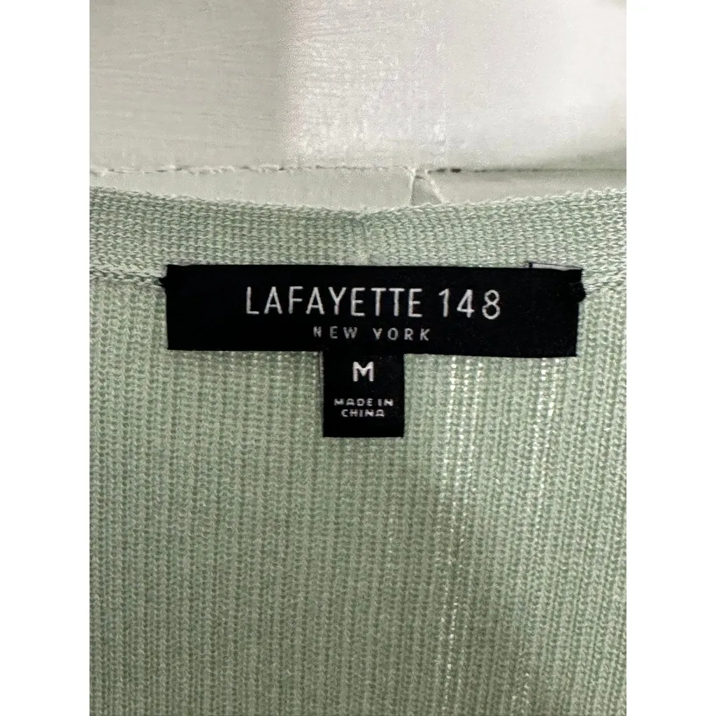 Lafayette 148 New York Mint Green Ribbed Duster Cardigan Women's Medium - Image 5