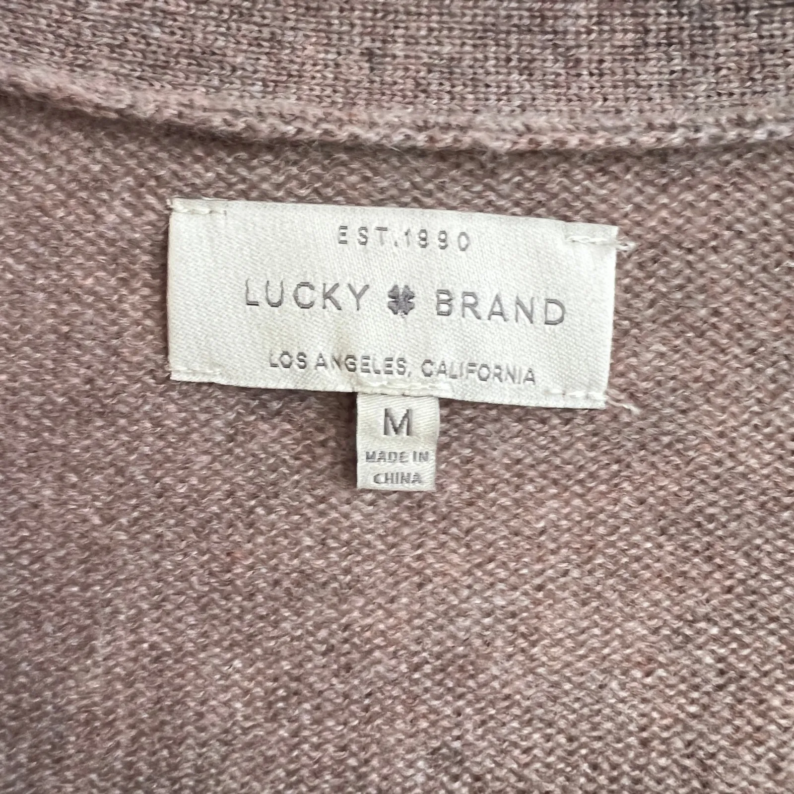 Lucky Brand Cashmere Fringe Poncho Boho Cozy Minimalist Western Brown Medium - Image 3