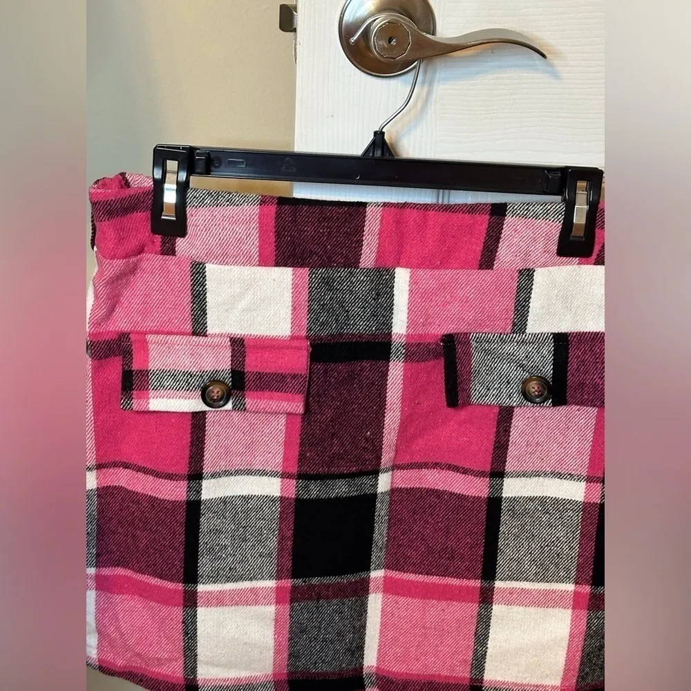 Pink Casual Plaid Print A Line - Image 2