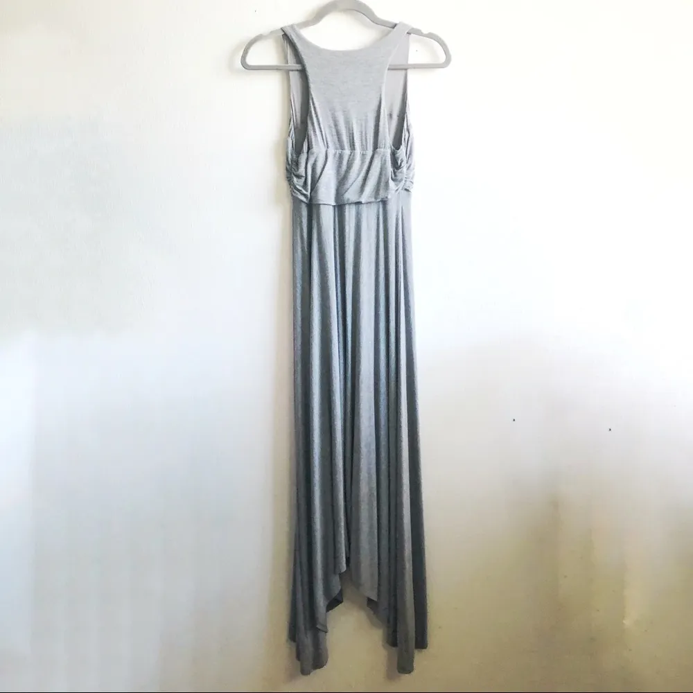 Anthropologie Maeve Dress Sleeveless Knit Midi Heather Grey Handkerchief Hem XS - Image 14