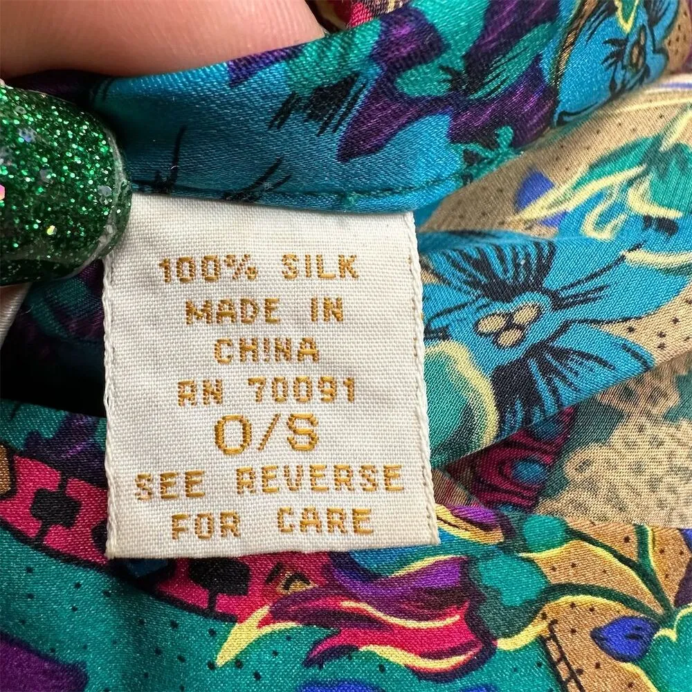 Victoria's Secret Women's Floral Silk Kimono Robe One Size Vintage Gold Label - Image 7