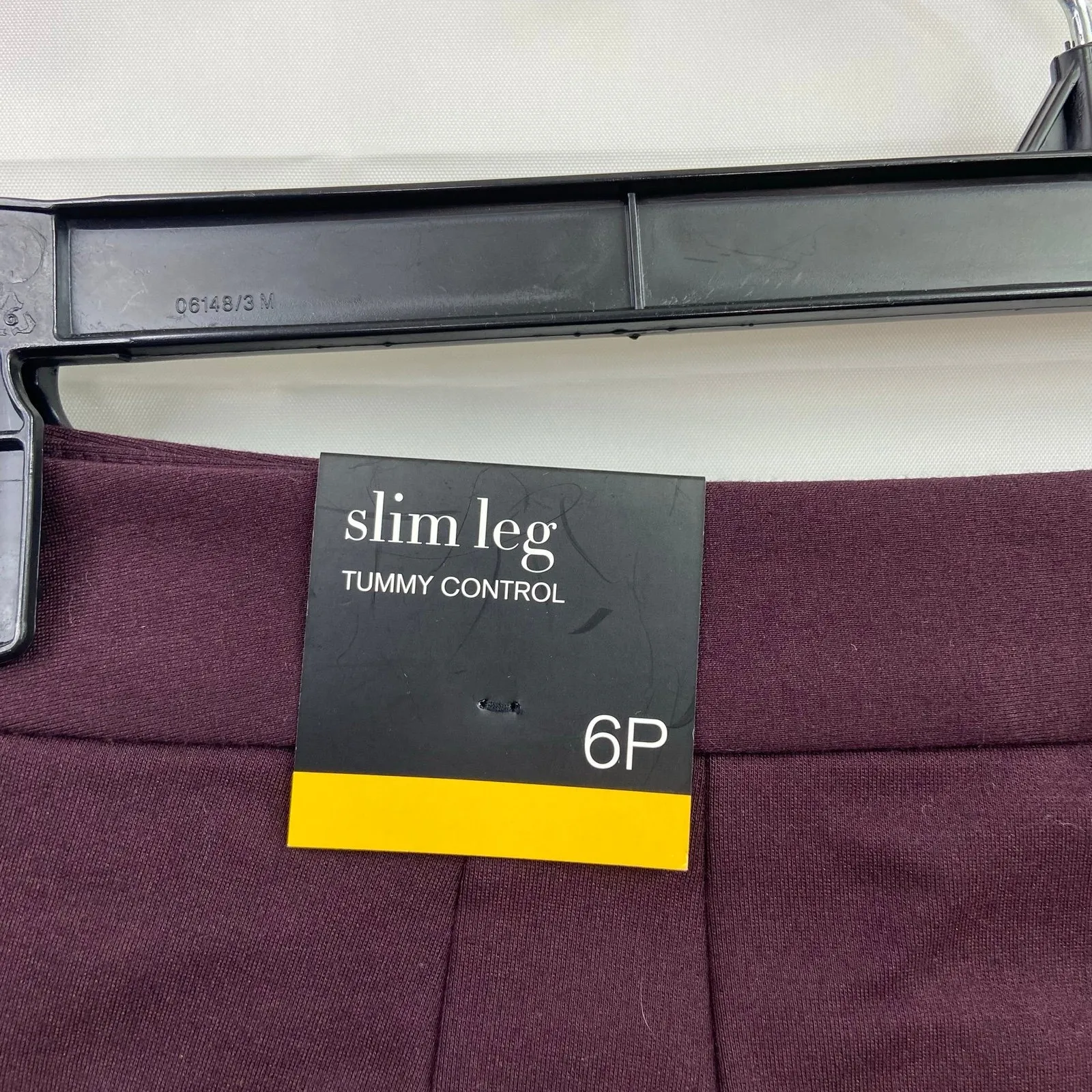 NEW Alfani women's deep red purple slim leg tummy control stretch casual pants 6 - Image 4