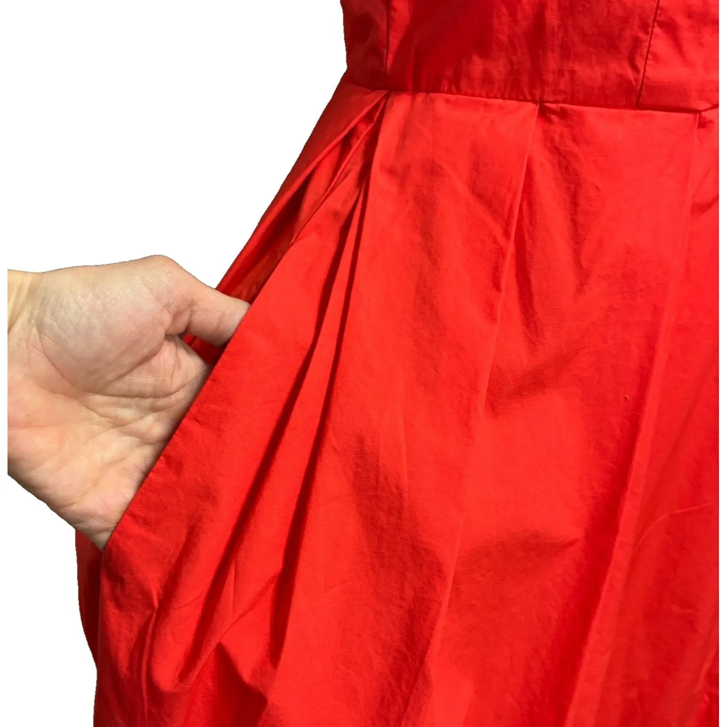 Gap Fit and Flare Dress Sz 6 Red Midi Preppy Classic Minimalist Romantic Holiday - Image 2