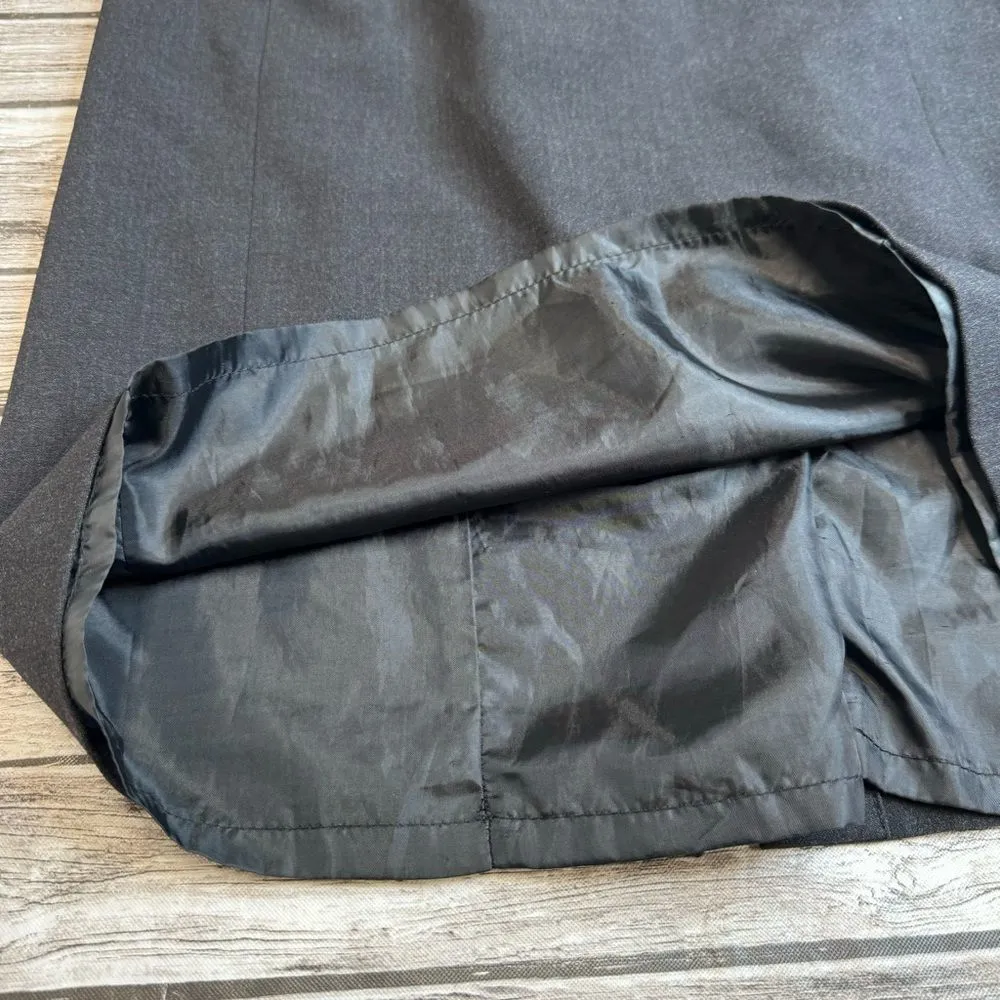 Paniz Women's Pencil Skirt Dark Charcoal Grey Gray 10 High Waist Lined Slit Knee Black - Image 7