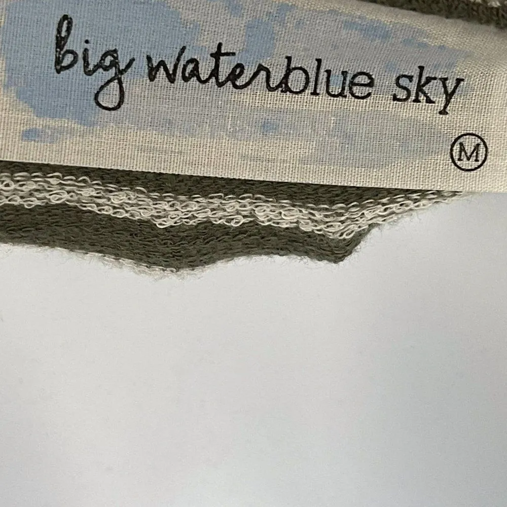 Big Water Blue Sky Striped Knit Bell Sleeve Knot Tie Crop Top Sweater - Image 6