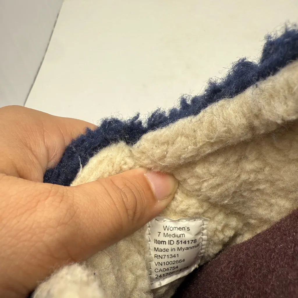 L.L. Bean Cozy Slide Fleece Slippers Size 7 Blue - Image 9