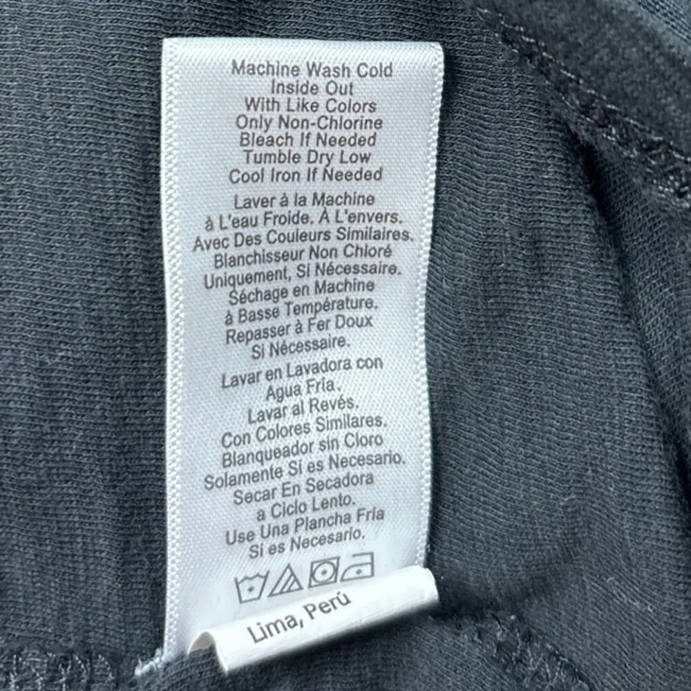 Nation Ltd Black Short Puff Sleeve Cotton Split Neck Mini T-Shirt Dress Size XS - Image 8