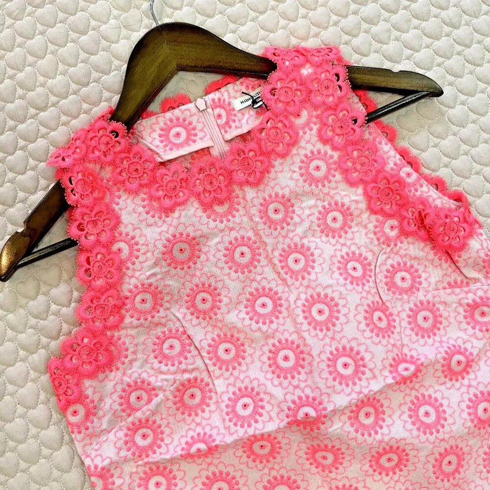 NWT Manoush Embroidery Mini Dresses for Women Pink Size 4 Cotton - Image 2