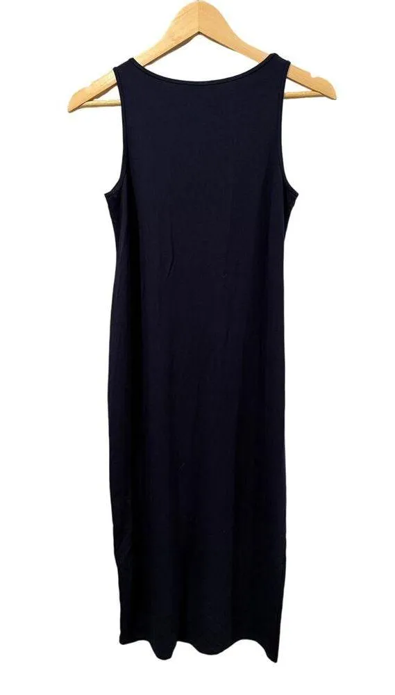 Eileen Fisher Stretch Casual Athleisure Minimalist Dress Navy Petite Small - Image 4
