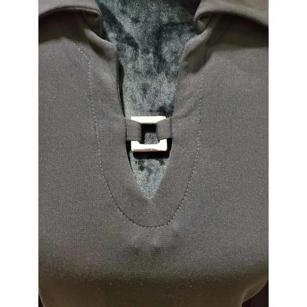 Peter Nygard Women's Black Solid Rayon Long Sleeve Collared Top Shirt Size Small - Image 4