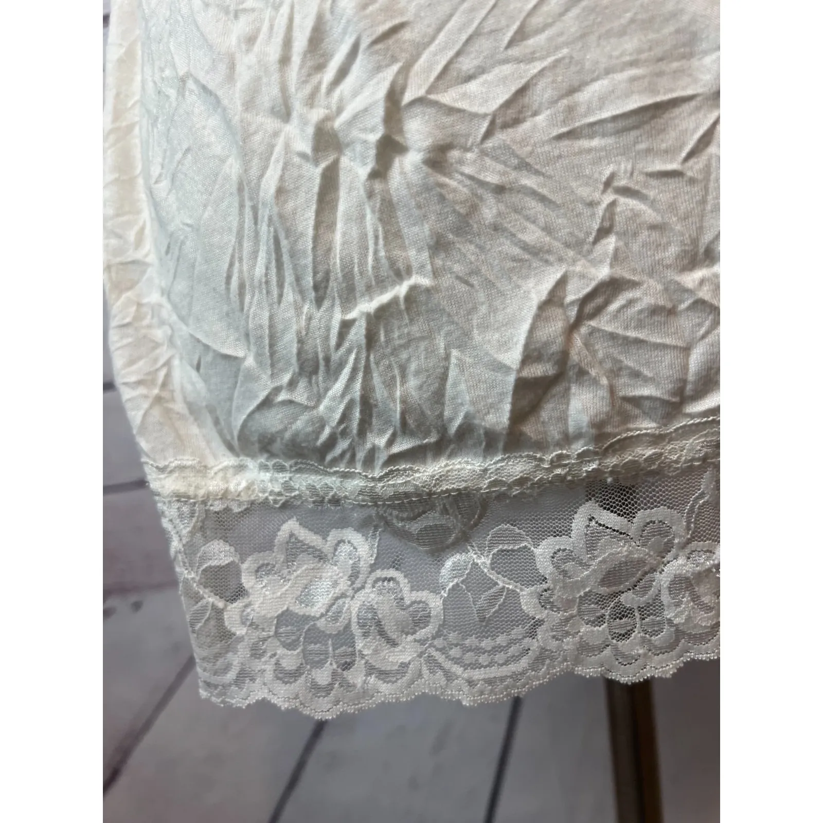 Womens Y2K Babydoll Tank Top Large Coquette Maurices Lace‎ Fairy Cami Bridal - Image 6