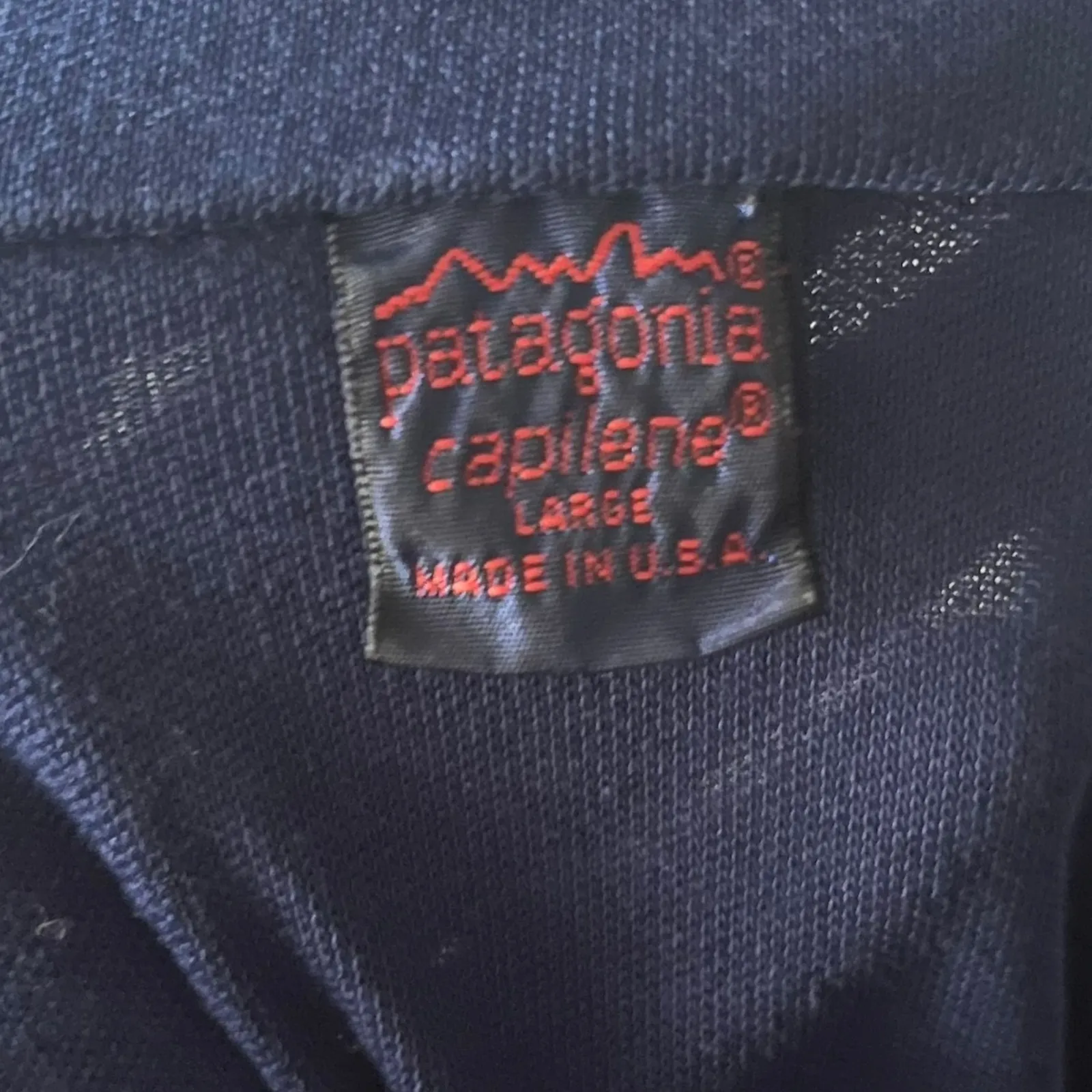 Patagonia Capilene L Long Sleeve 1/4 Zip Pullover Top Base Layer Vintage Vtg USA - Image 3