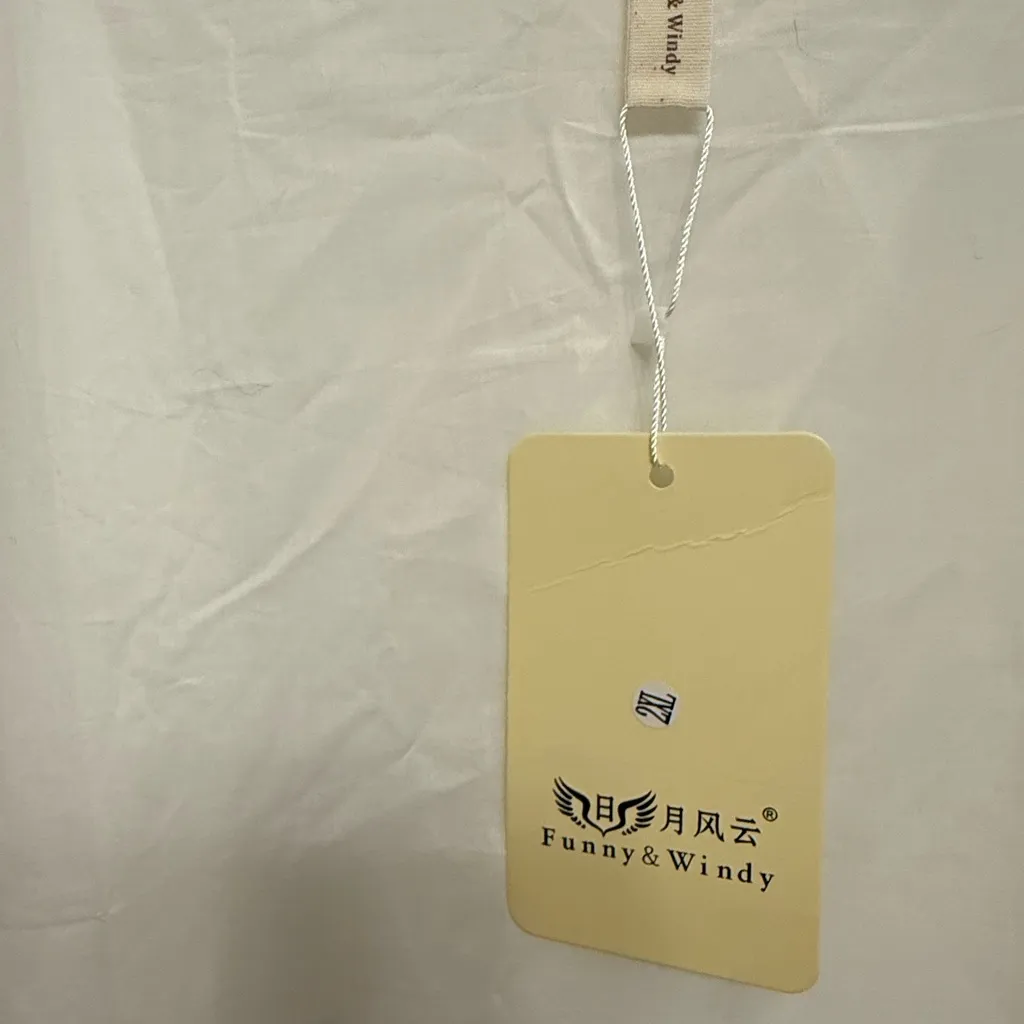 Funny & Windy Chic White Cotton Full Slip Dress NWT 2XL Size undefined - Image 3