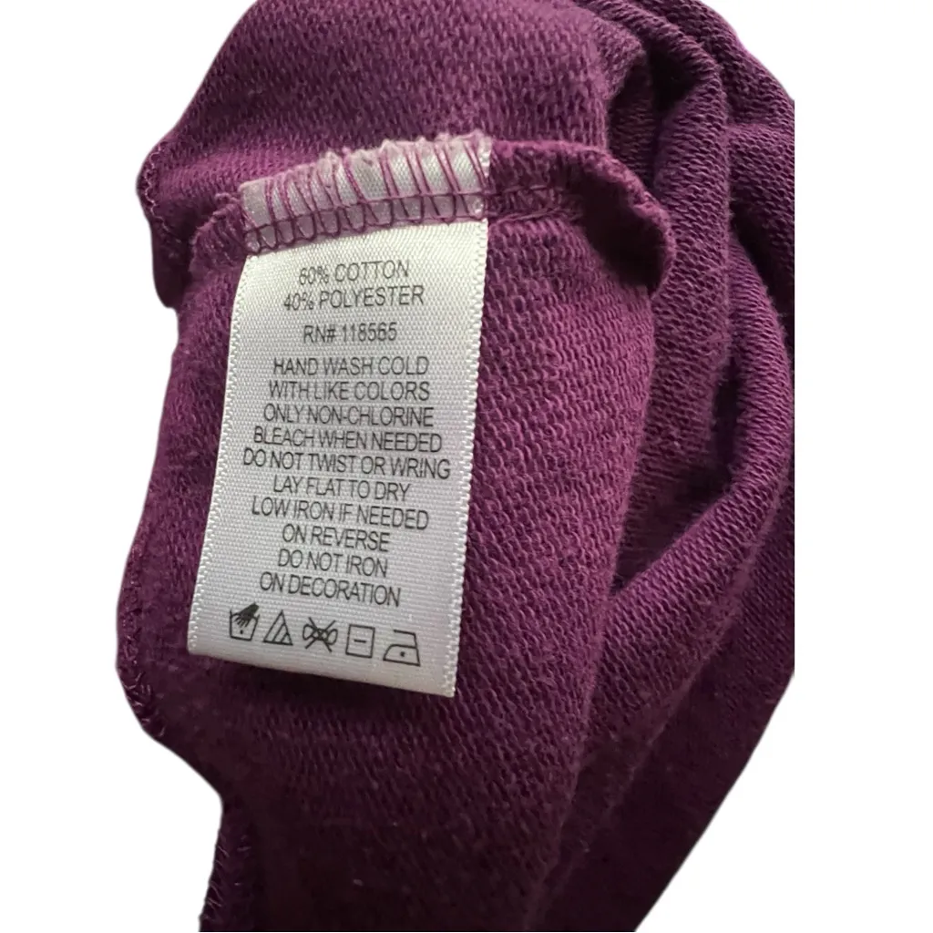 Quacker Factory Sequin Hooded zipper Top. Size 1X. Purple - Image 5