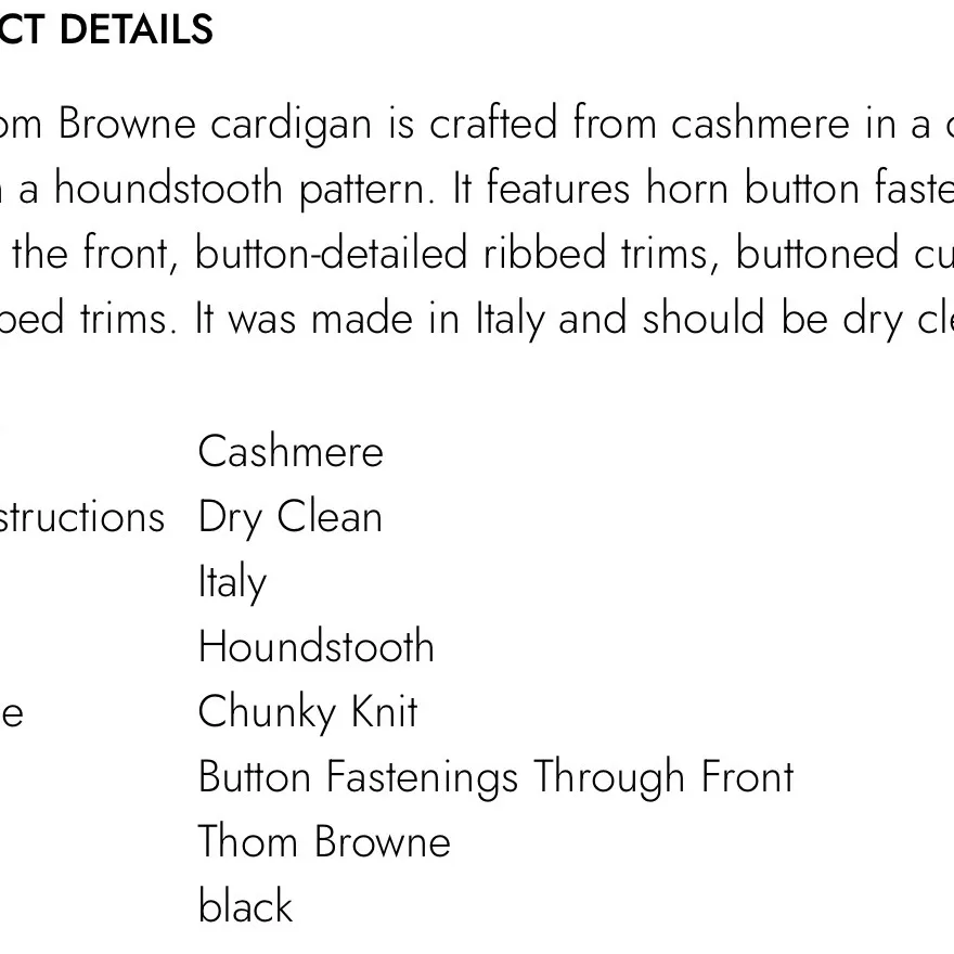 Thom Browne Monochrome Houndstooth Cardigan Black - Image 7