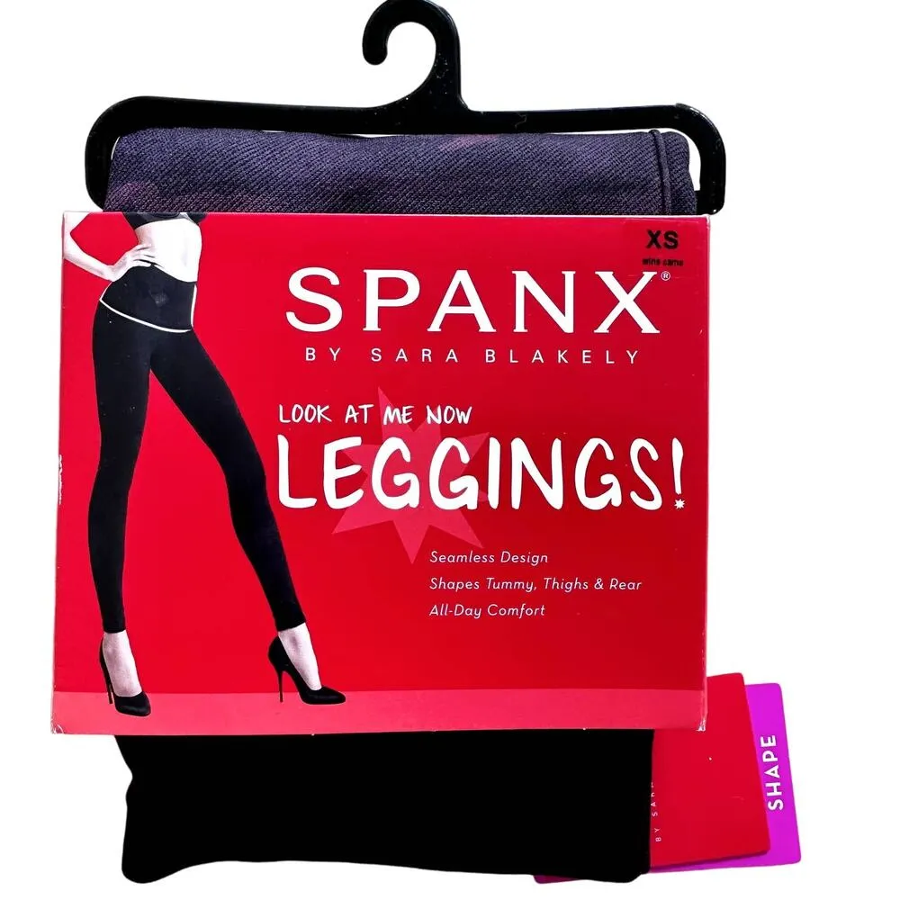 Spanx Look At Me Now Leggings Seamless Shaping High Rise Wine Camo XS NWT - Image 2