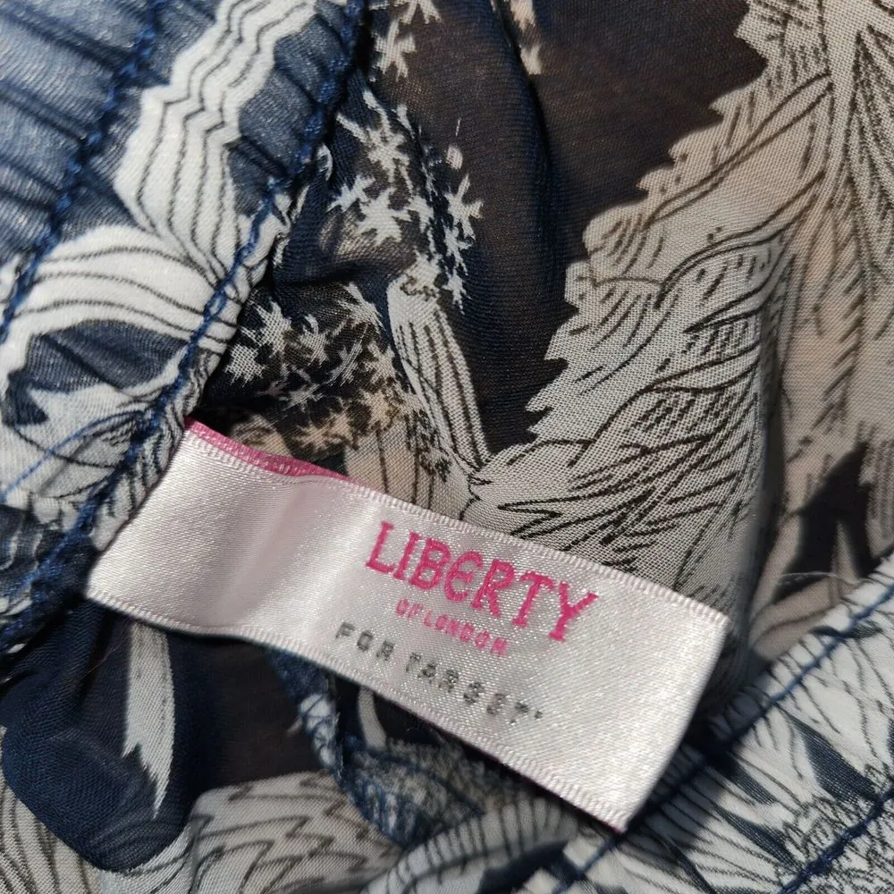 LIBERTY OF LONDON for Target Floral Semi Sheer Cropped Jogger Sleep Pants Size S - Image 4