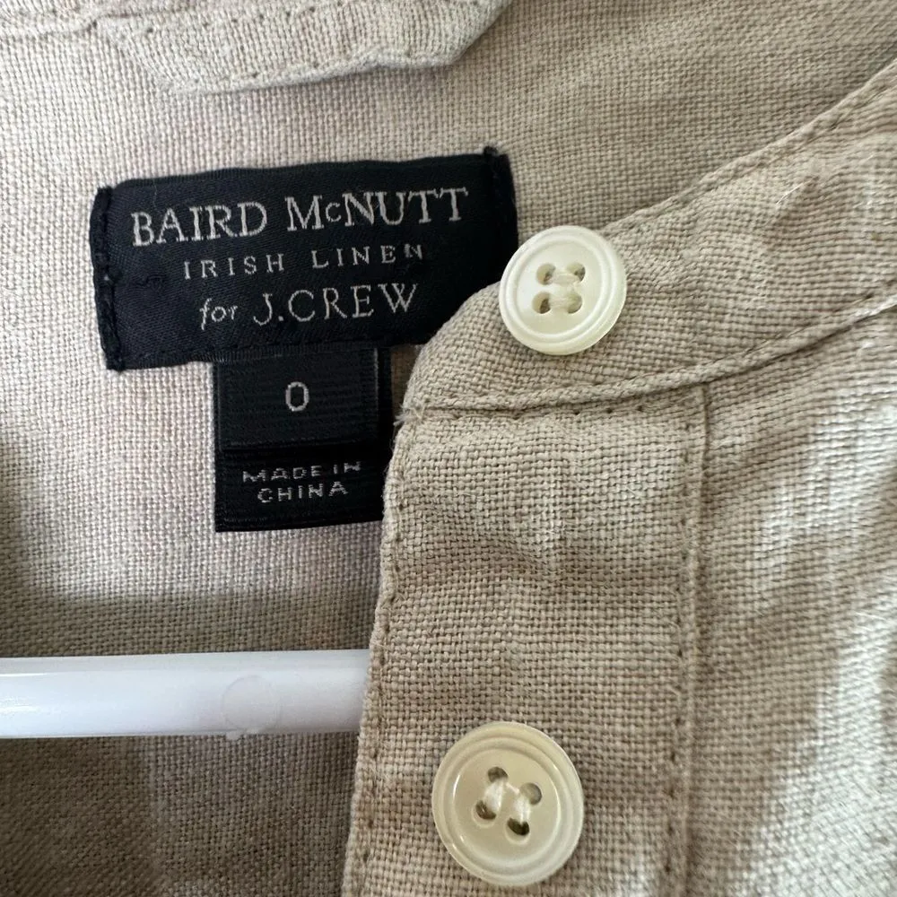 J. Crew Linen Button-Up Shirt in Tan - Image 3